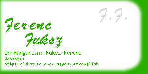 ferenc fuksz business card